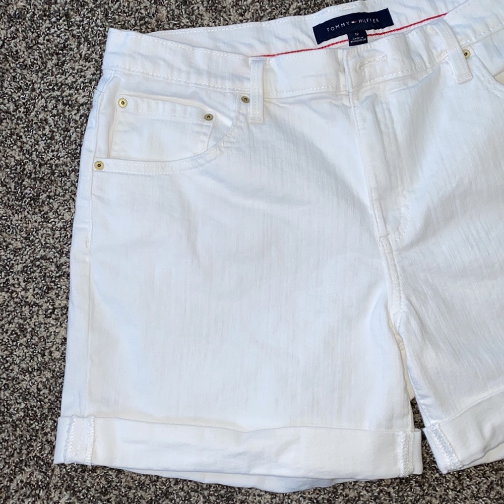 Tommy Hilfiger White Jean Shorts 12 - Picture 3 of 11